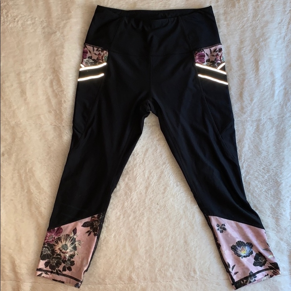 Black and Floral Yoga Pants